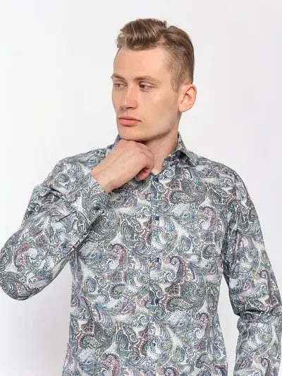 Повседневная рубашка с принтом Пейсли